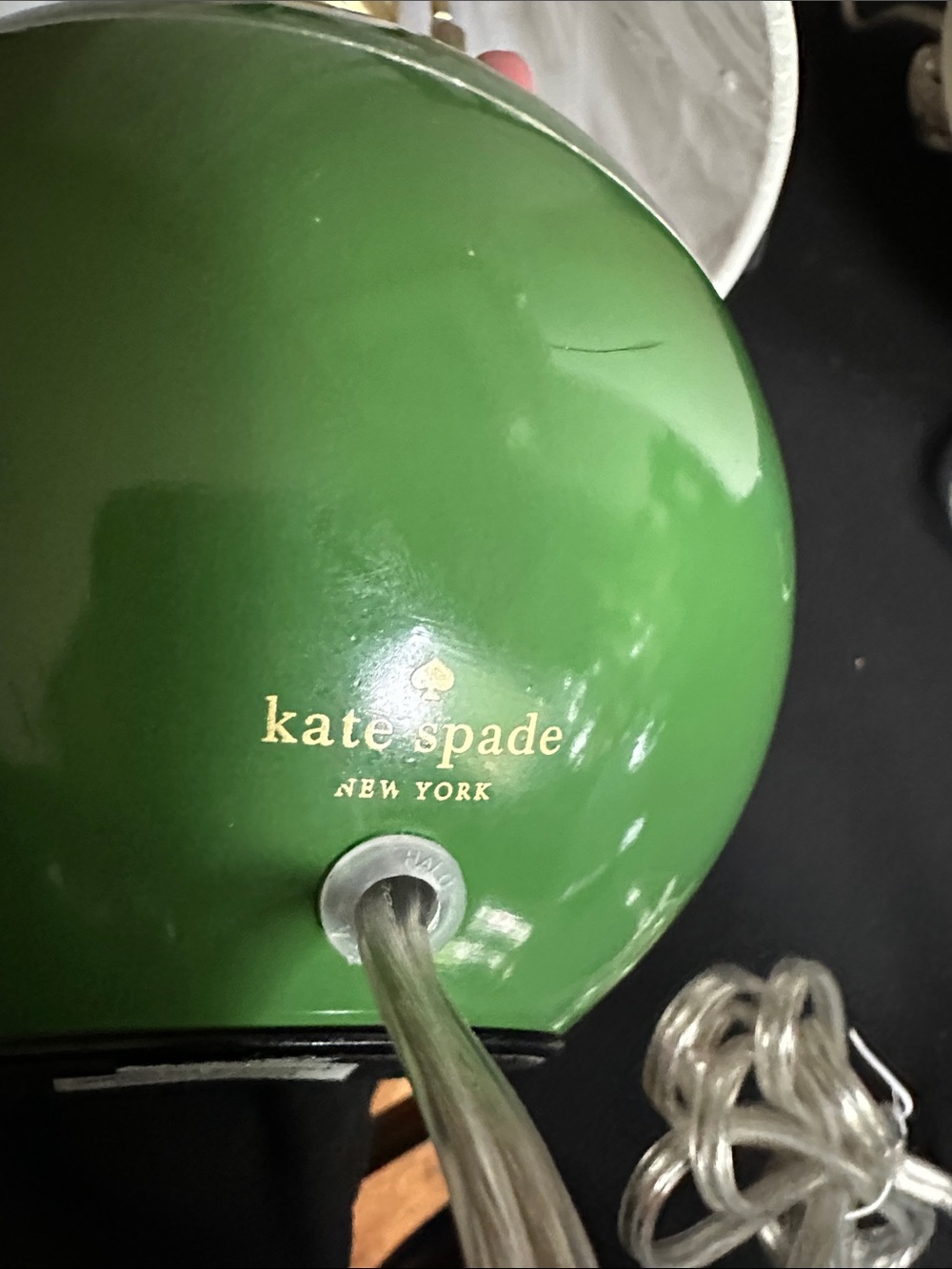 Kate Spade Glossy Green OR Navy Globe Table Lamps with White  WINNER CHOICE - Picture 3 of 8
